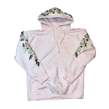Civil Regime Floral Pink Size Flowers Pullover Hoodie front side