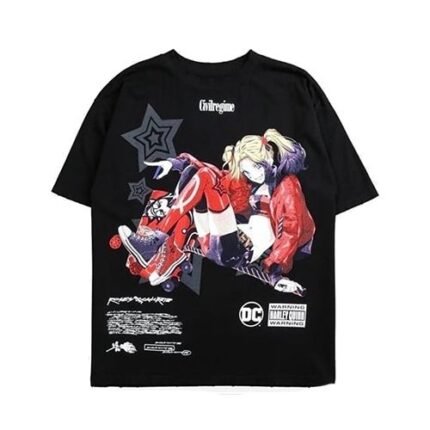 Civil Harley’s Rose Oversized T - Shirt - Black front side